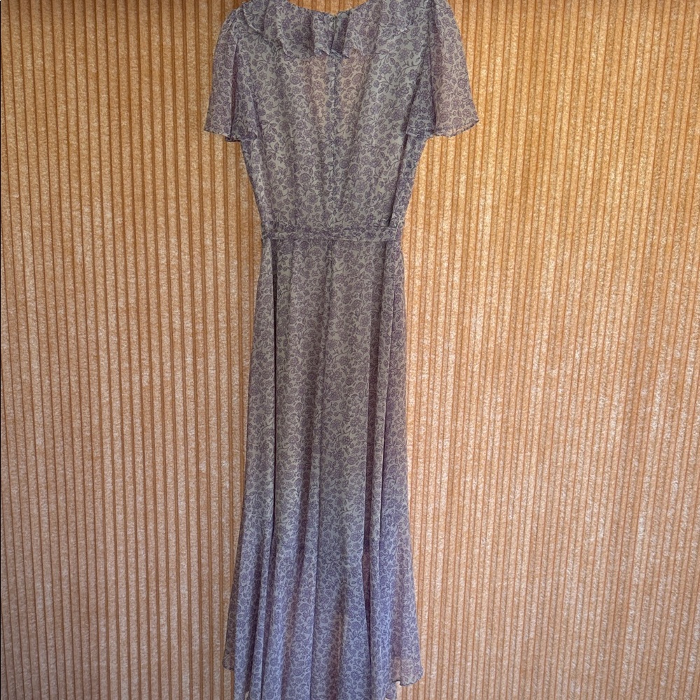 Gal Meets Glam Elegant Purple Faux Wrap Hi-Lo Dress Size 4 - Picture 4 of 4